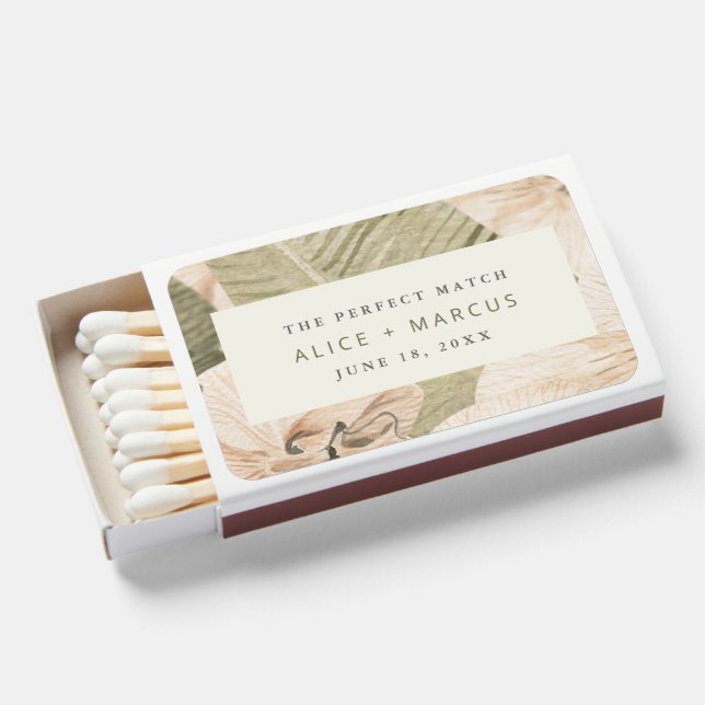 The Perfect Match Botanical Garden Wedding Favor (Front Open)