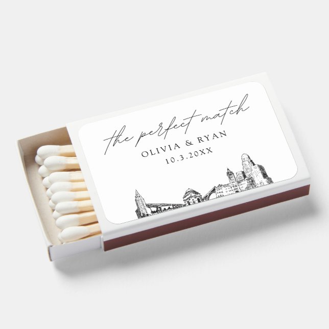 The Perfect Match Buffalo Matchbox Favors (Front Open)