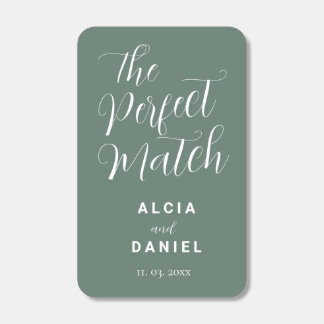 The Perfect Match Calligraphy Wedding Favors