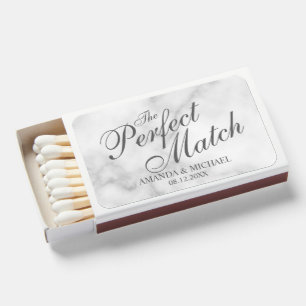 "The Perfect Match" Classic Wedding Favor Matchboxes