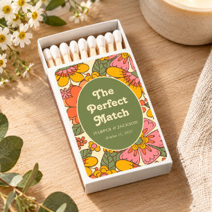 The Perfect Match Colorful Flowers Retro Matchbox