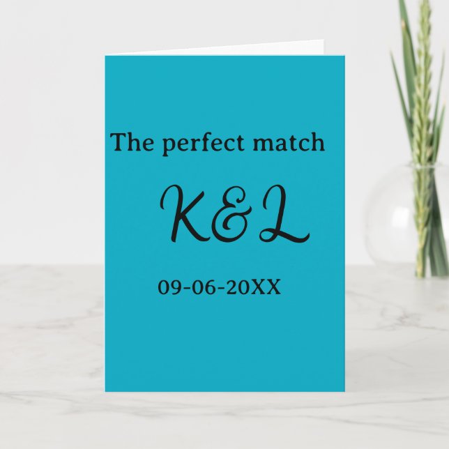The perfect match couple name letter date blue sim card (Front)