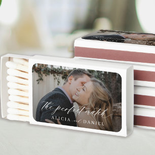 The perfect match couple photo wedding favor