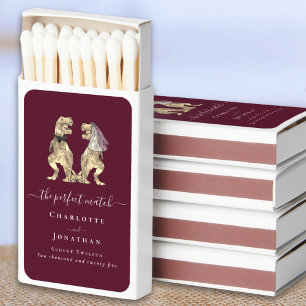 The Perfect Match Dinosaur Wedding Burgundy Custom