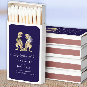 The Perfect Match Dinosaur Wedding Navy Blue