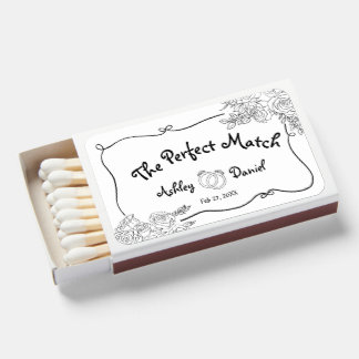 The Perfect Match Doodle Wedding Matchboxes