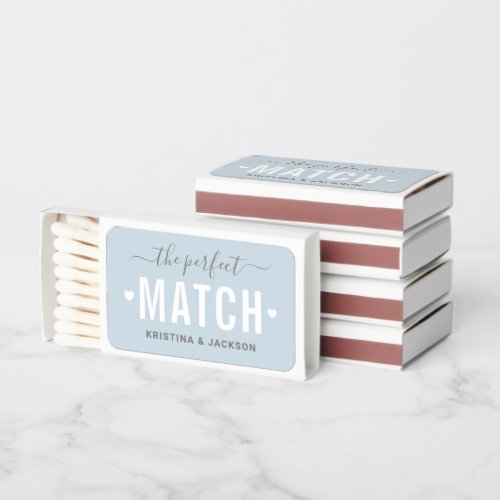 The Perfect Match Dusty Blue Wedding Favors