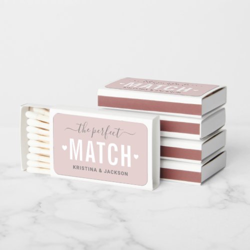 The Perfect Match Dusty Rose Wedding Favors