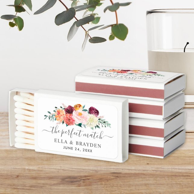 The Perfect Match Elegant Floral Wedding Favors (Creator Uploaded)