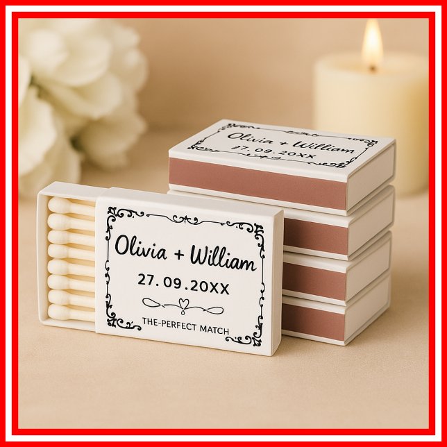 The Perfect Match Elegant Matchbox Wedding Favors (Creator Uploaded)