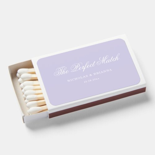 The perfect Match Elegant Purple Wedding Matchbox