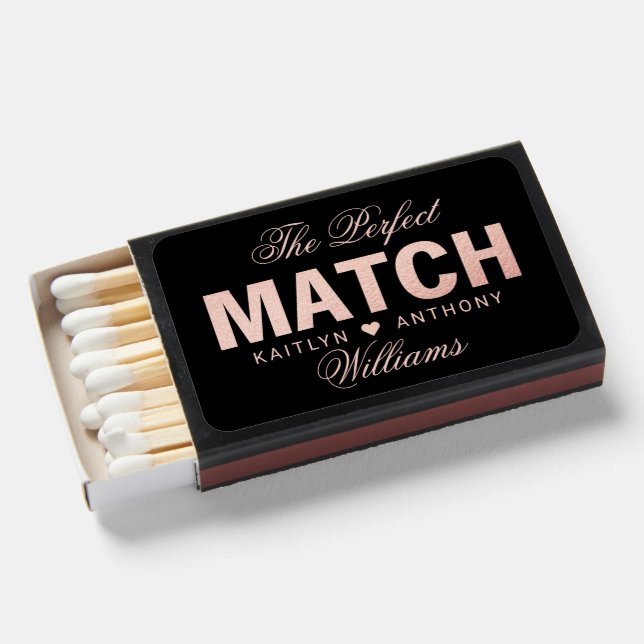 The Perfect Match Elegant Rose Gold Foil Wedding (Front Open)