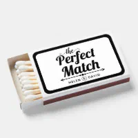 The perfect match Elegant wedding favors matchbox | Zazzle