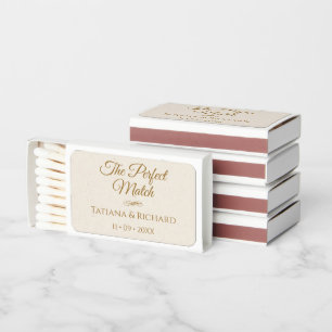 The Perfect Match Elegant Wedding Favor Matchbox