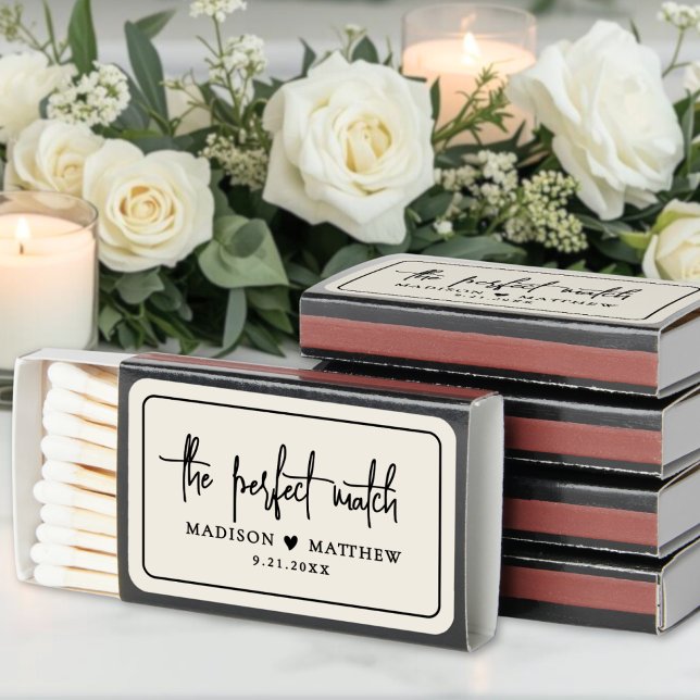 The Perfect Match Elegant Wedding Favors Matchbox (The Perfect Match Elegant Wedding Favors Matchbox)