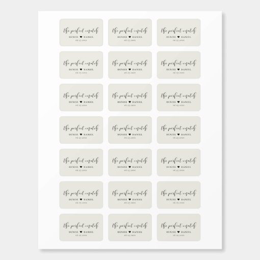 The Perfect Match Elegant Wedding Favors Matchbox | Zazzle