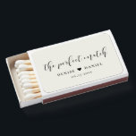 The perfect match Elegant wedding favors matchbox<br><div class="desc">The perfect match: a cute and practical wedding favors for your guests. An elegant design collection,  ideal for a chic and modern wedding. Fully customizable text colors.</div>