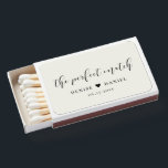 The perfect match Elegant wedding favors matchbox<br><div class="desc">The perfect match: a cute and practical wedding favors for your guests. An elegant design collection,  ideal for a chic and modern wedding. Fully customizable text colors.</div>