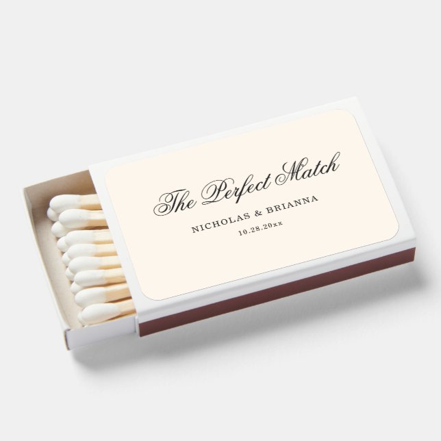 The perfect Match Elegant Wedding Matchbox (Front Open)