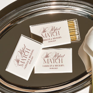 The Perfect Match Elegant Wedding Matchbox Favor