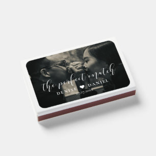 The perfect match Elegant wedding photo matchbox