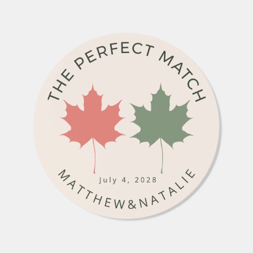 The Perfect Match Fall Wedding Favor Envelope Seal