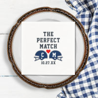The Perfect Match Football Wedding Monogram