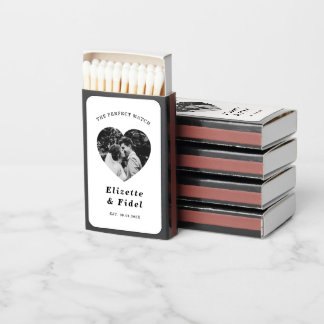 The Perfect Match Heart Wedding Photo Couple