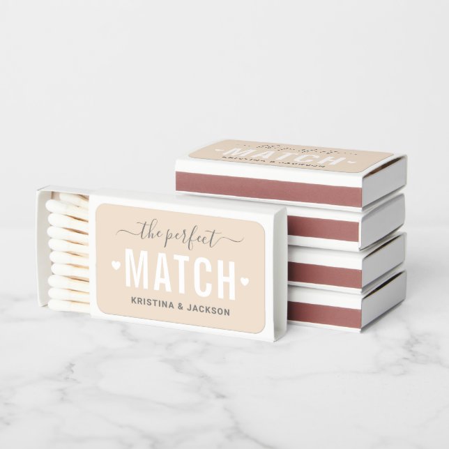 The Perfect Match Ivory Wedding Favors (Stacked)