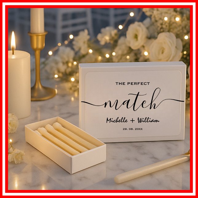 The Perfect Match Matchbox Elegant Wedding Favors (Creator Uploaded)