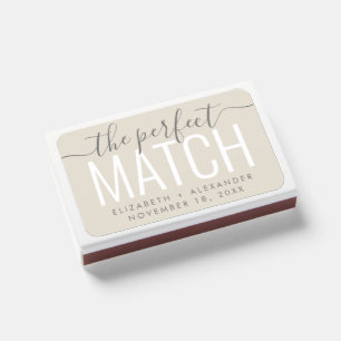 The Perfect Match Minimalist Modern Wedding Favor