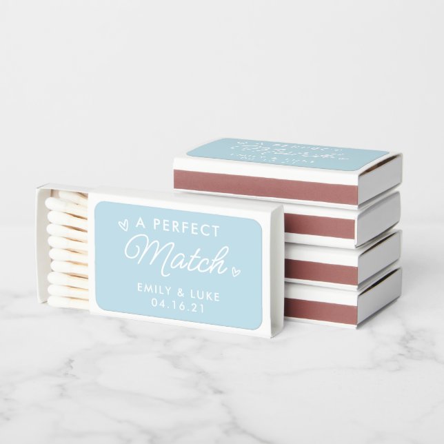 The Perfect Match Minimalist Wedding Favor Matches (Stacked)