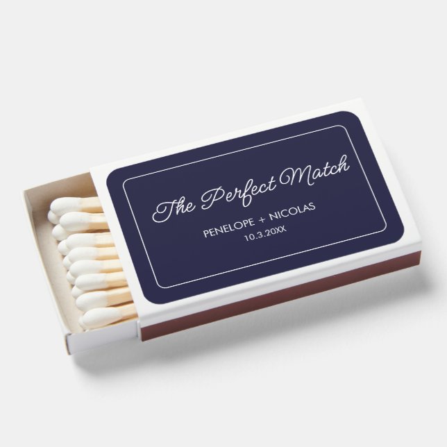 The Perfect Match Minimalist Wedding Favor Matches (Front Open)