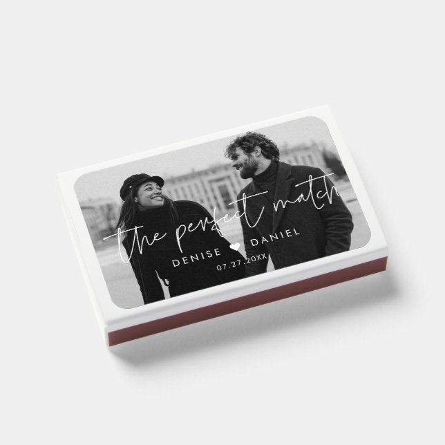 The perfect match Modern minimalist wedding photo (Front Closed)
