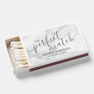 The Perfect Match Modern Script Wedding Favor