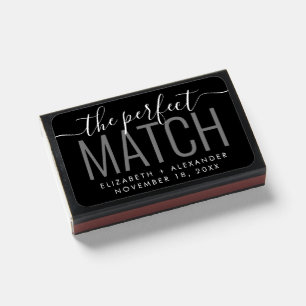 The Perfect Match Modern Wedding Favor Matchboxes