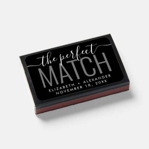 The Perfect Match Modern Wedding Favor Matchboxes