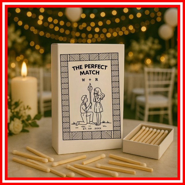 The Perfect Match Modern Wedding Favor Matches (Creator Uploaded)