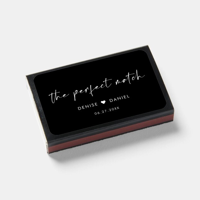 The perfect match Modern wedding matchboxes (Front Closed)