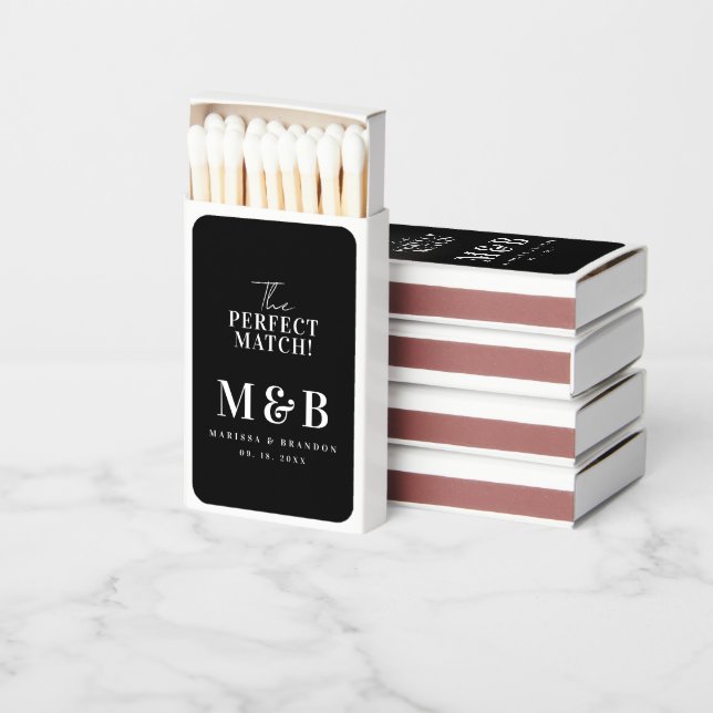 The Perfect Match Monogram Custom Wedding Favors (Stacked)