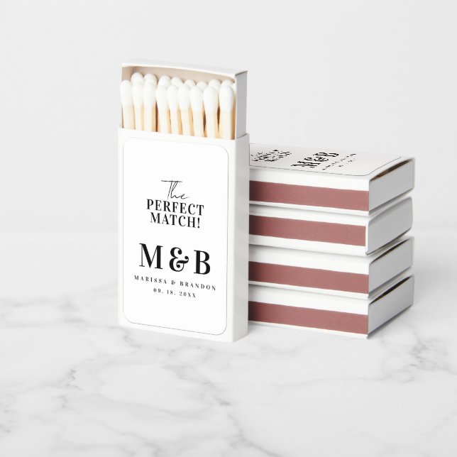 The Perfect Match Monogram Custom Wedding Favors (Stacked)