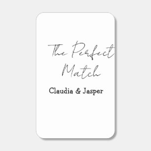 The perfect match name simple couple wedding
