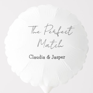 The perfect match name simple couple wedding balloon