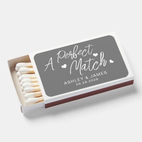 The Perfect Match Names Date Wedding Favor