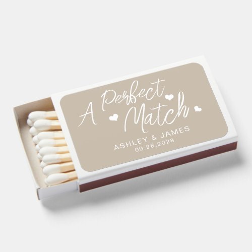 The Perfect Match Names Date Wedding Favor