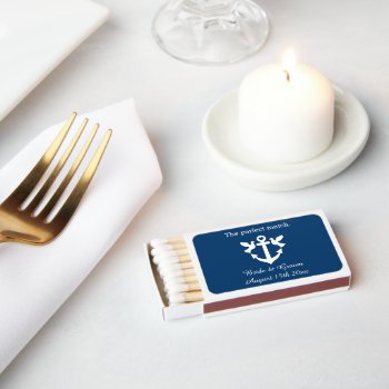 The Perfect Match Nautical Navy Wedding Matchboxes by logotees at Zazzle
