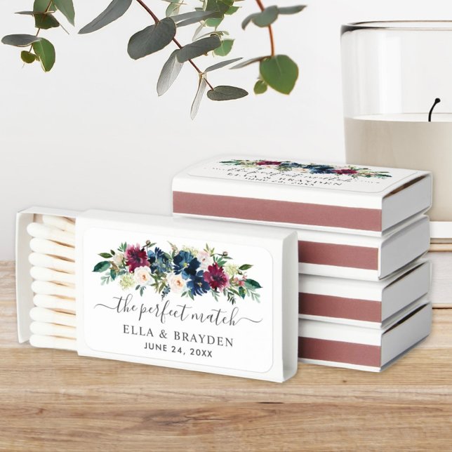 The Perfect Match Navy Floral Wedding Favors (Creator Uploaded)