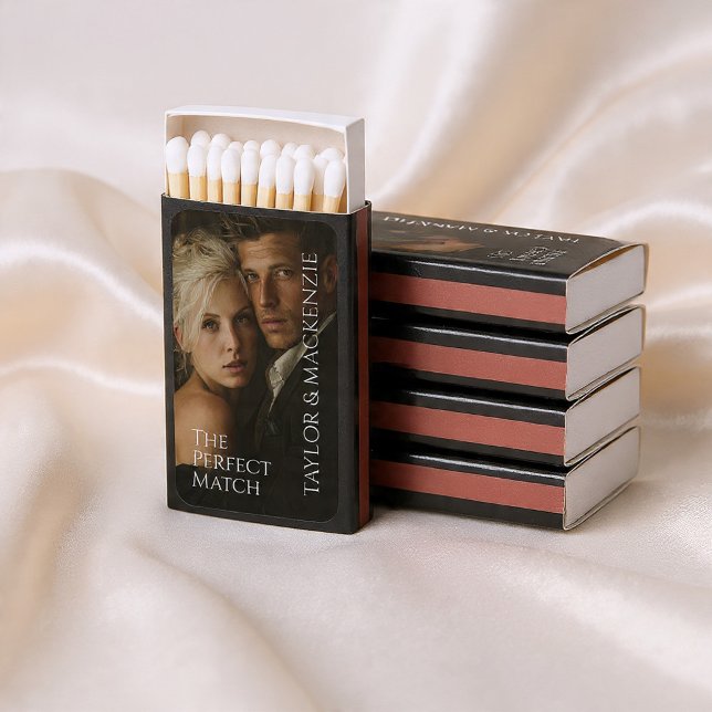 The Perfect Match Photo Personalized Wedding (The Perfect Match Photo Wedding favors by Ricaso. Also good for engagement, anniversary favors)