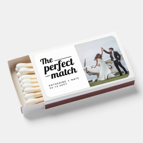 The Perfect Match Photo Wedding Matchbox Favors 