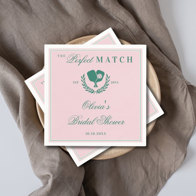 The Perfect Match Pickleball Club Bridal Shower Napkins (Creator Uploaded)